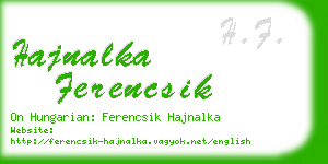 hajnalka ferencsik business card